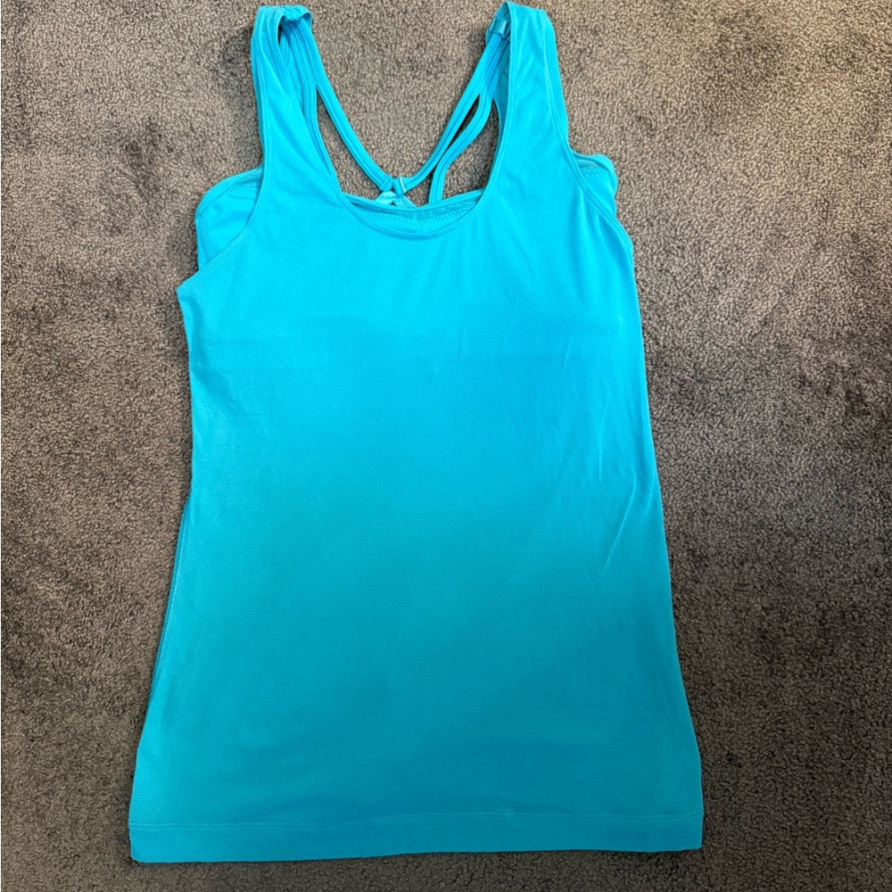 Lululemon Turquoise Tank with Built-in Bra. Size 4